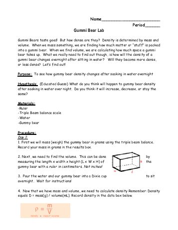 Gummy bear lab report